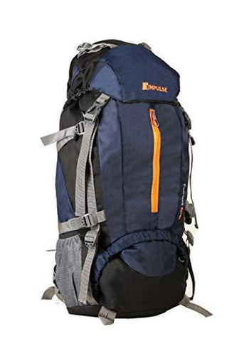 impulse 65 ltrs blue trekking backpack