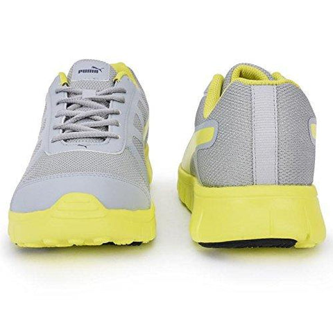 puma grey and yellow sport shoes