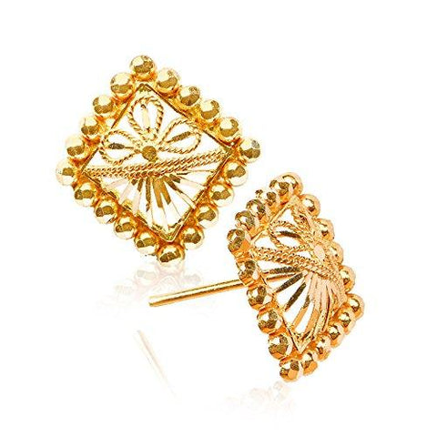 Senco Gold 22k 916 Yellow Gold Stud Earrings Helmet Don