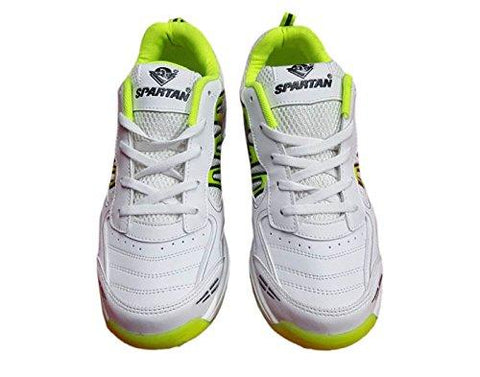 White Green Cricket Spikes Shoes 