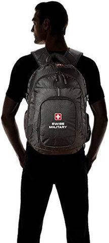 swiss military polyester 25 ltrs black laptop backpack