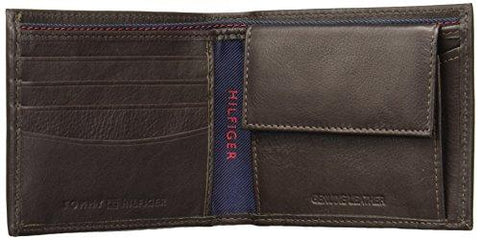 tommy hilfiger brown men's wallet