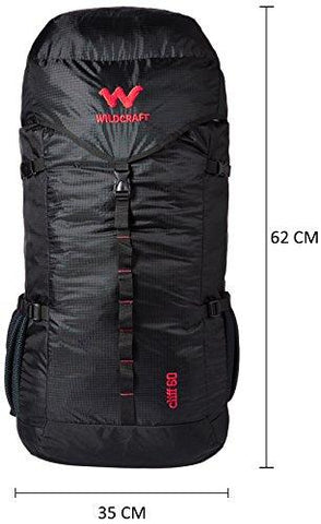 wildcraft 60 ltrs black rucksack