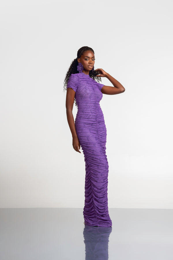 NNEKA African Print One Sleeve Drape Maxi Dress – OFUURE