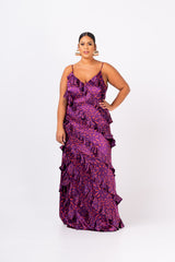 AMINAH RUFFLE MAXI DRESS – OFUURE