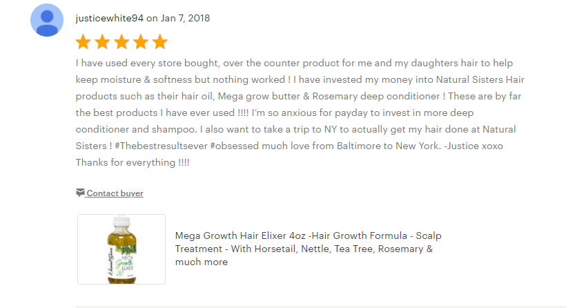 Mega Growth Hair Elixir (Large) 4oz - Natural Sister's / Nature's Lab Store