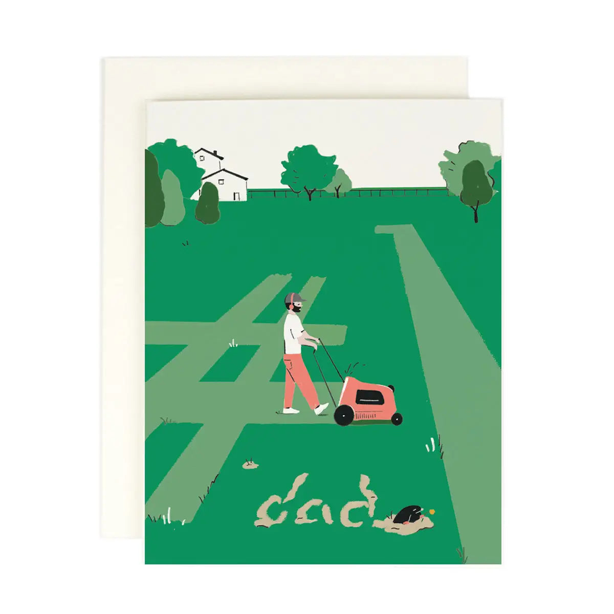 Dad Mowing #1 Card