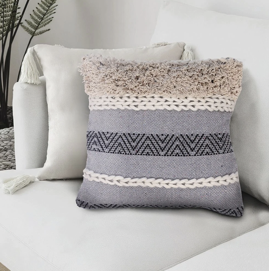 Handcrafted Cotton Accent Throw Pillow
