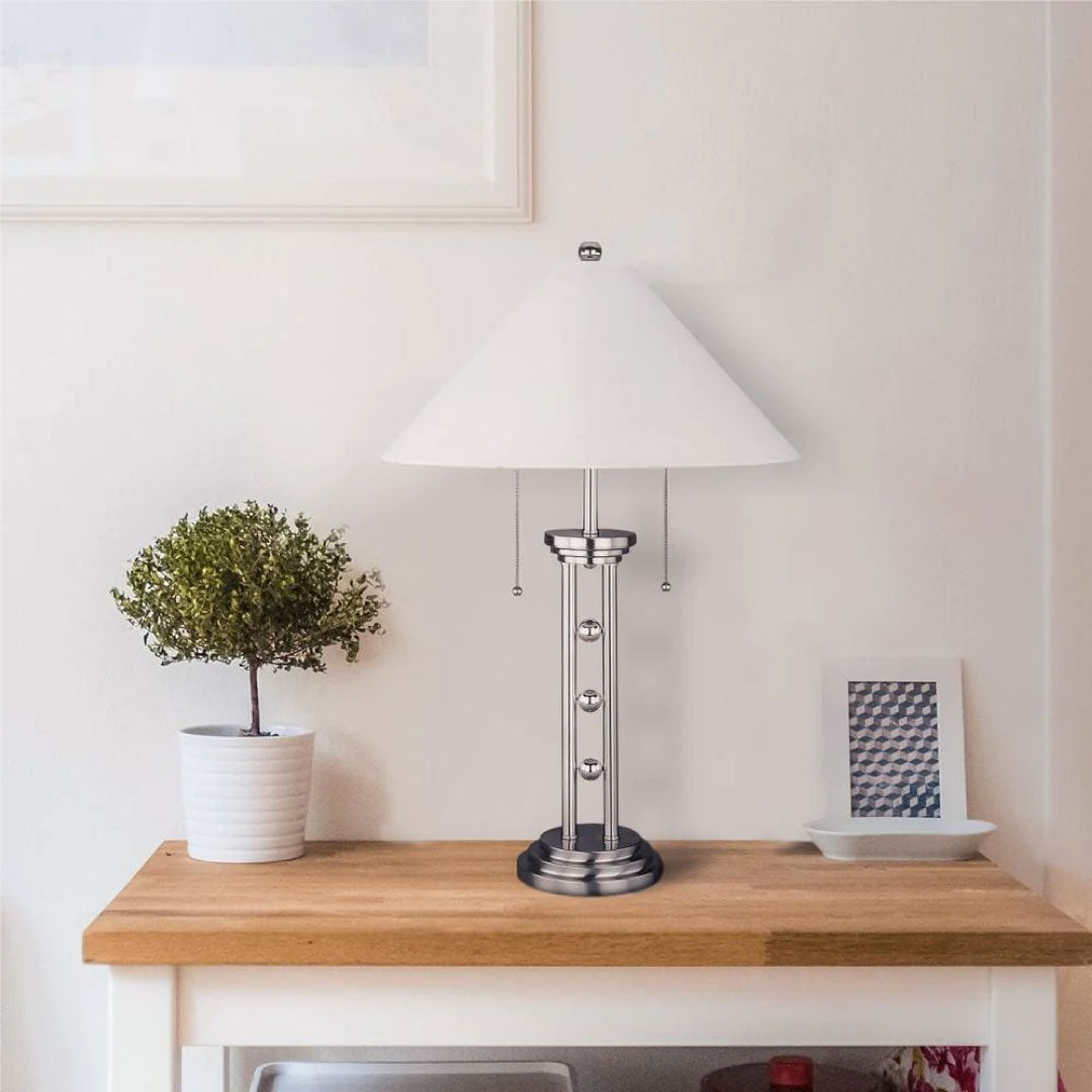 Metal and Fabric Table Lamp