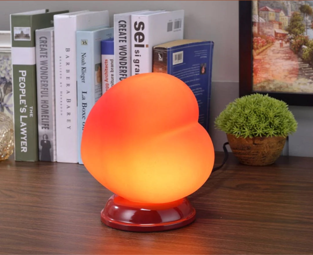 Table Lamp with Heart Shaped Glass Shade