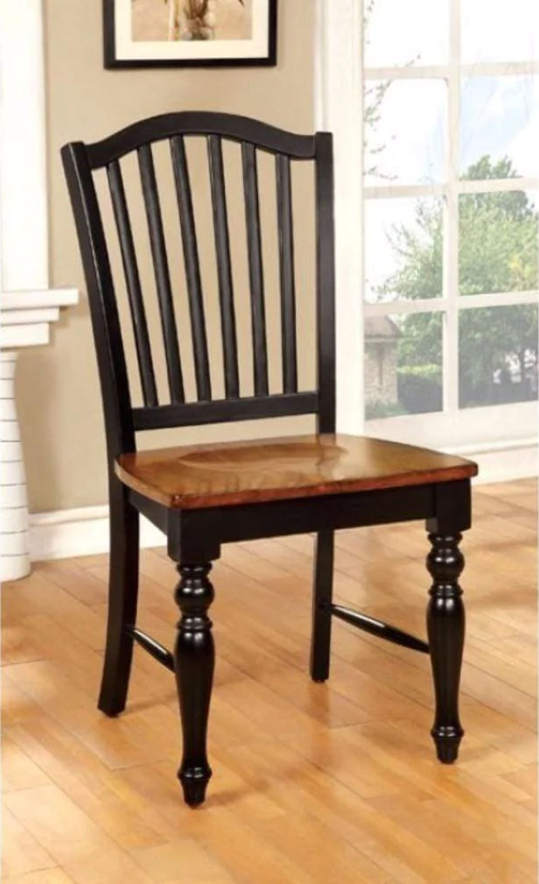 Mayville Cottage Side Chair With wooden Seat