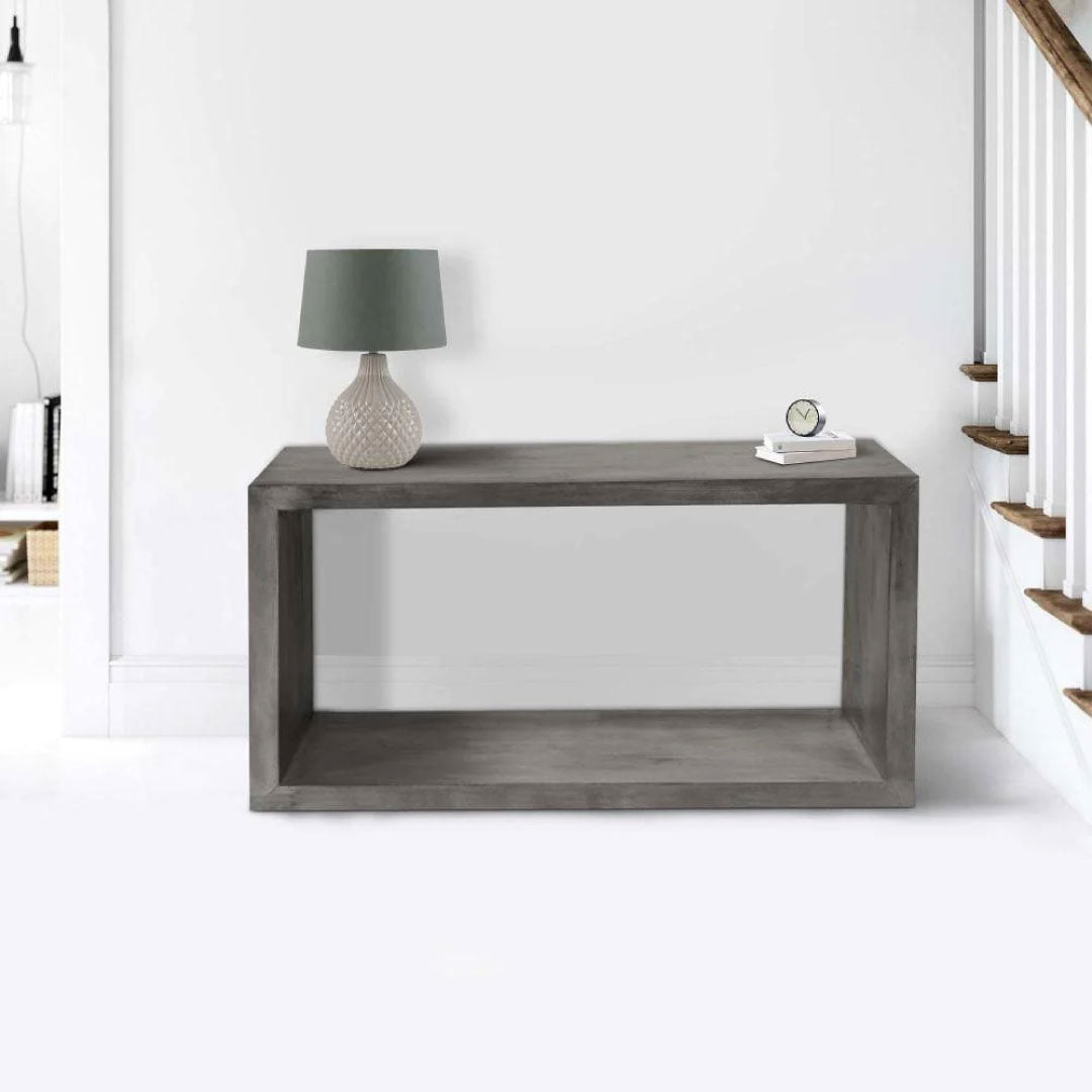 Cube Shape Mango Wood Console Table