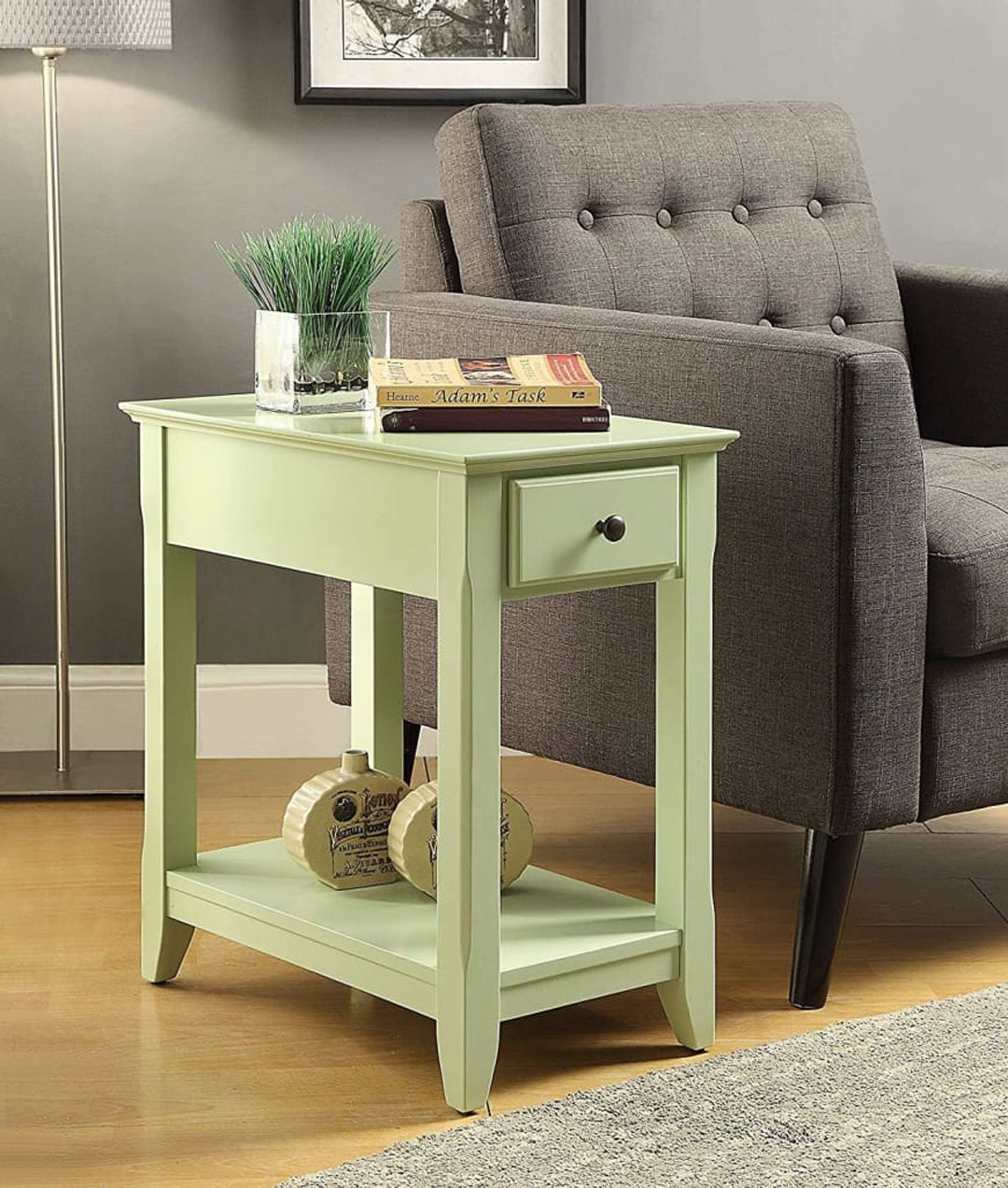 Rectangular Wooden Side Table with 1 Drawer