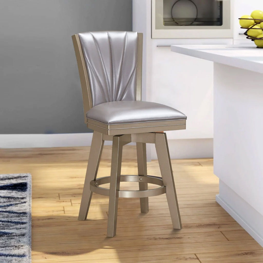 Counter Height Stool with Padded Stitched Back