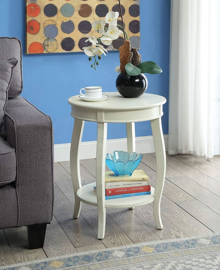 Aberta Side Table, Antique White By Acme