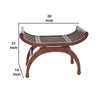 Curved Design Mission Style Stool with Slatted Seating Brown By Casagear Home BM215616