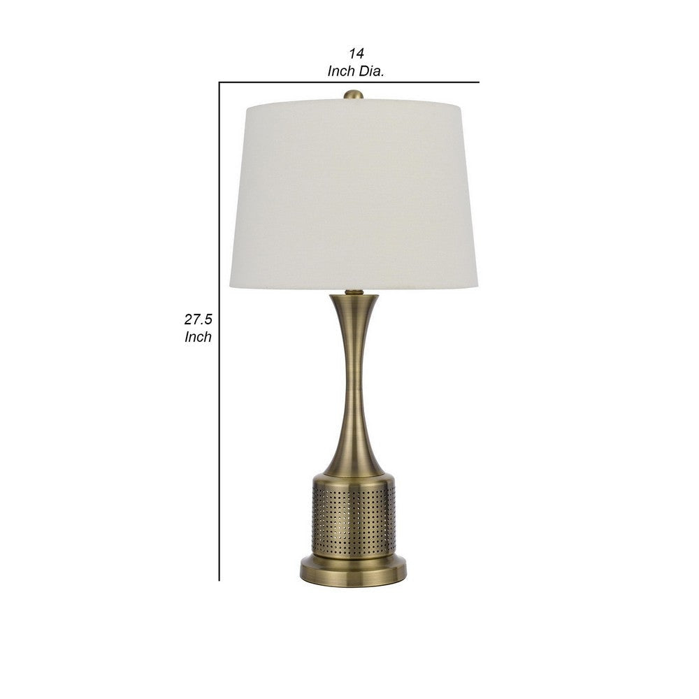 Arlai 28-inch Brass Table Lamp with Black Cotton Shade