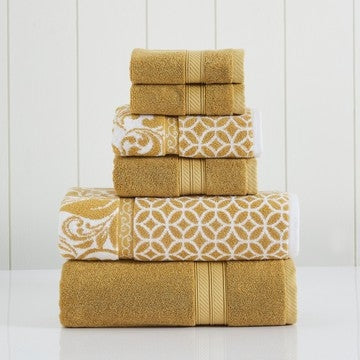 6pc Signature Solid Bath Towel Set Yellow - Cassadecor