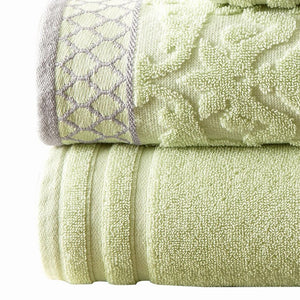 Buy Dana 6 Piece Soft Egyptian Cotton Towel Set, Striped, Sage Green, White  By Casagear Home