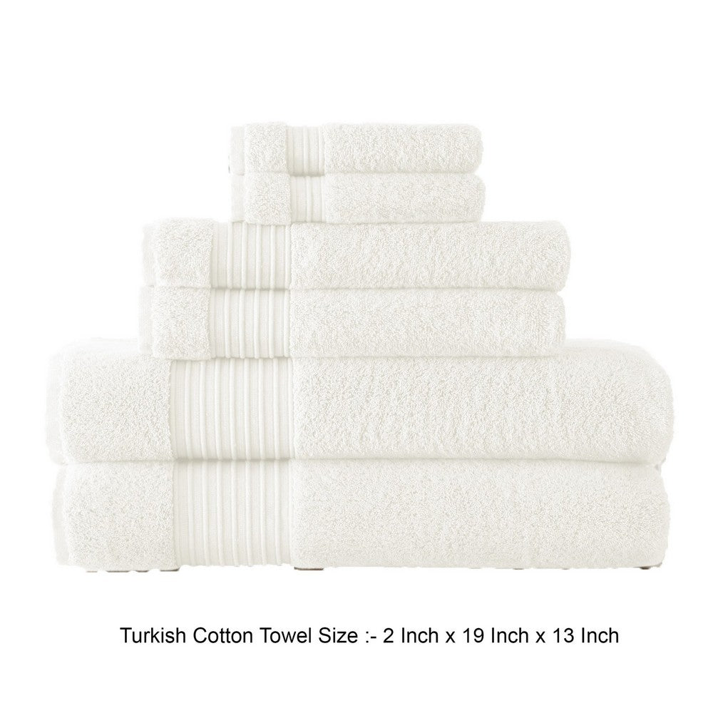 Buy Dana 6 Piece Soft Egyptian Cotton Towel Set, Striped, Sage Green, White  By Casagear Home