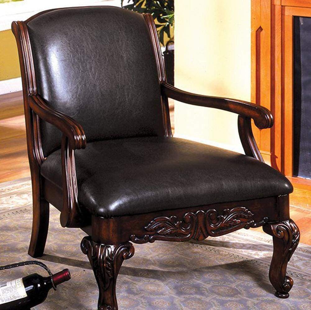 Sheffield Traditional Occasional Chair, Antique Dark Cherry By Casagear Home