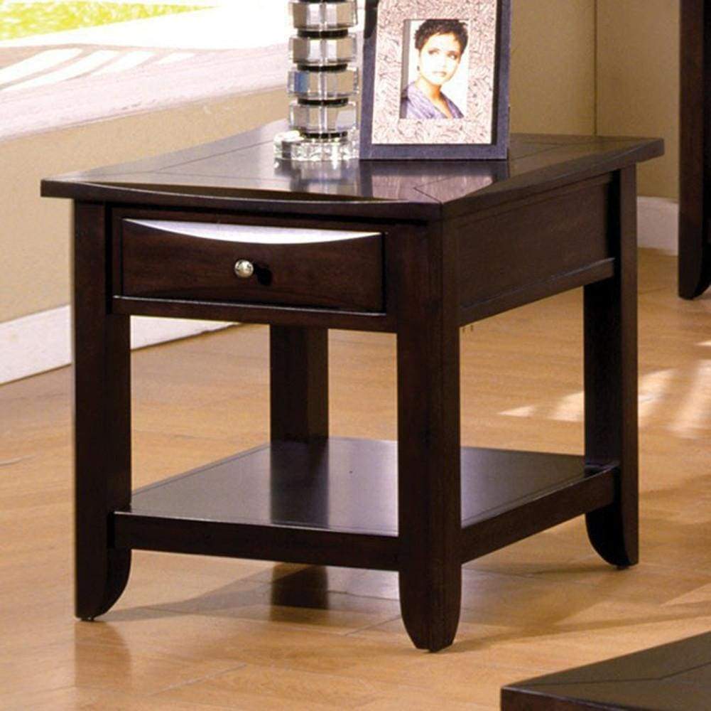 Baldwin Transitional End Table, Espresso Finish By Casagear Home