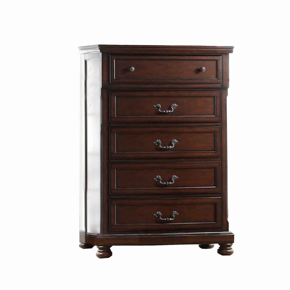 Absolute Classic Pine Wood Chest, Dark Brown