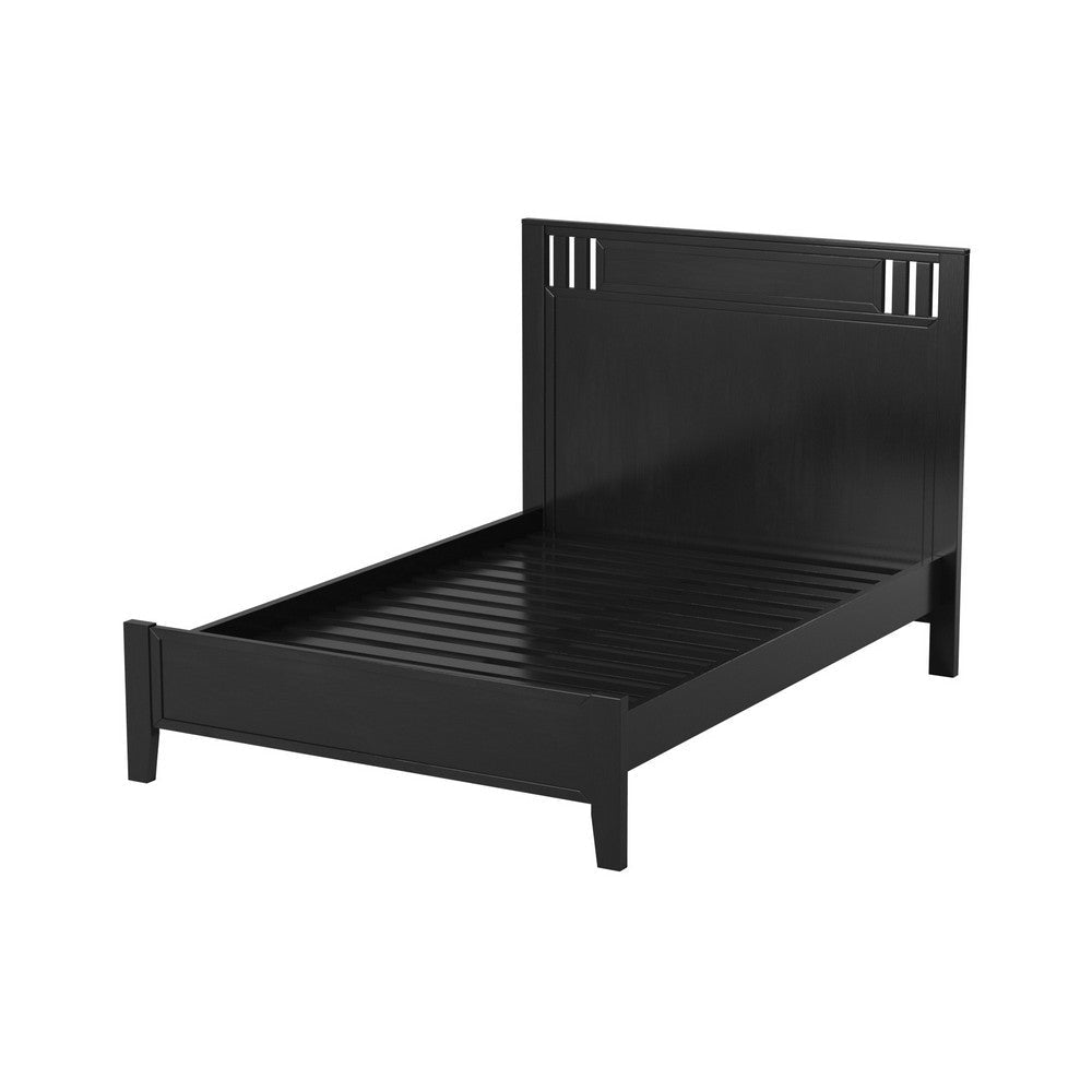 Appealing Full Bed Wooden Finish Black