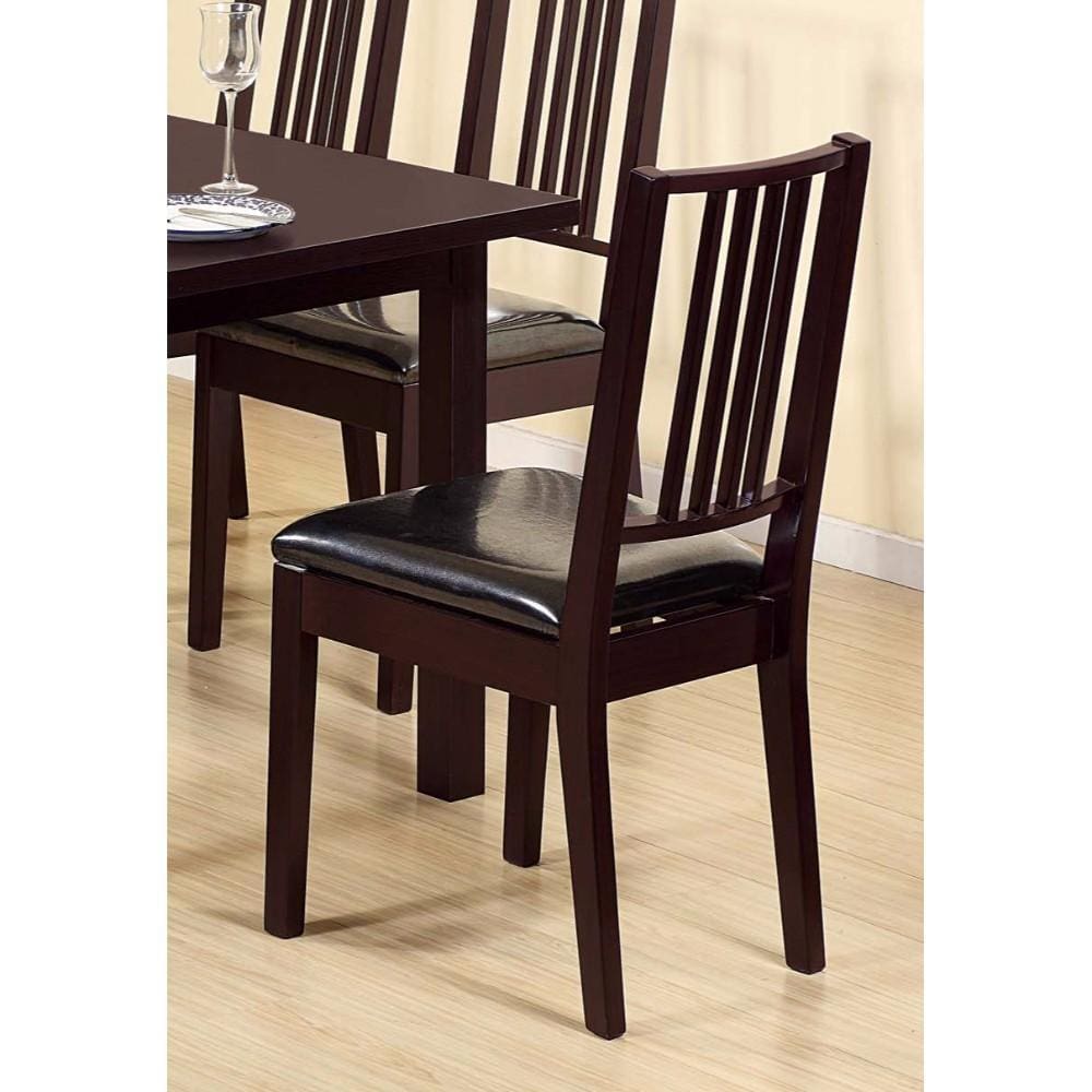comfortable dining chair with lustrous finish seat set of two dark brown