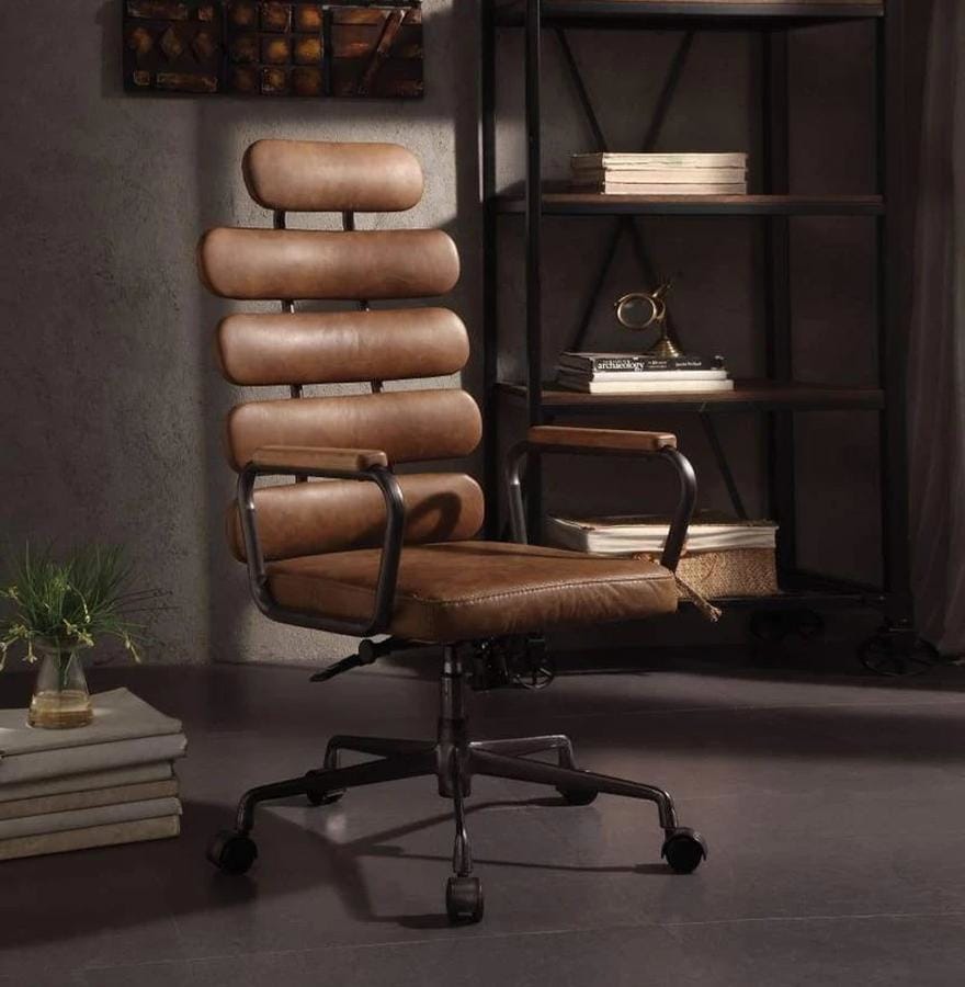 Calan Executive Metal Office Chair in Top Grain Leather