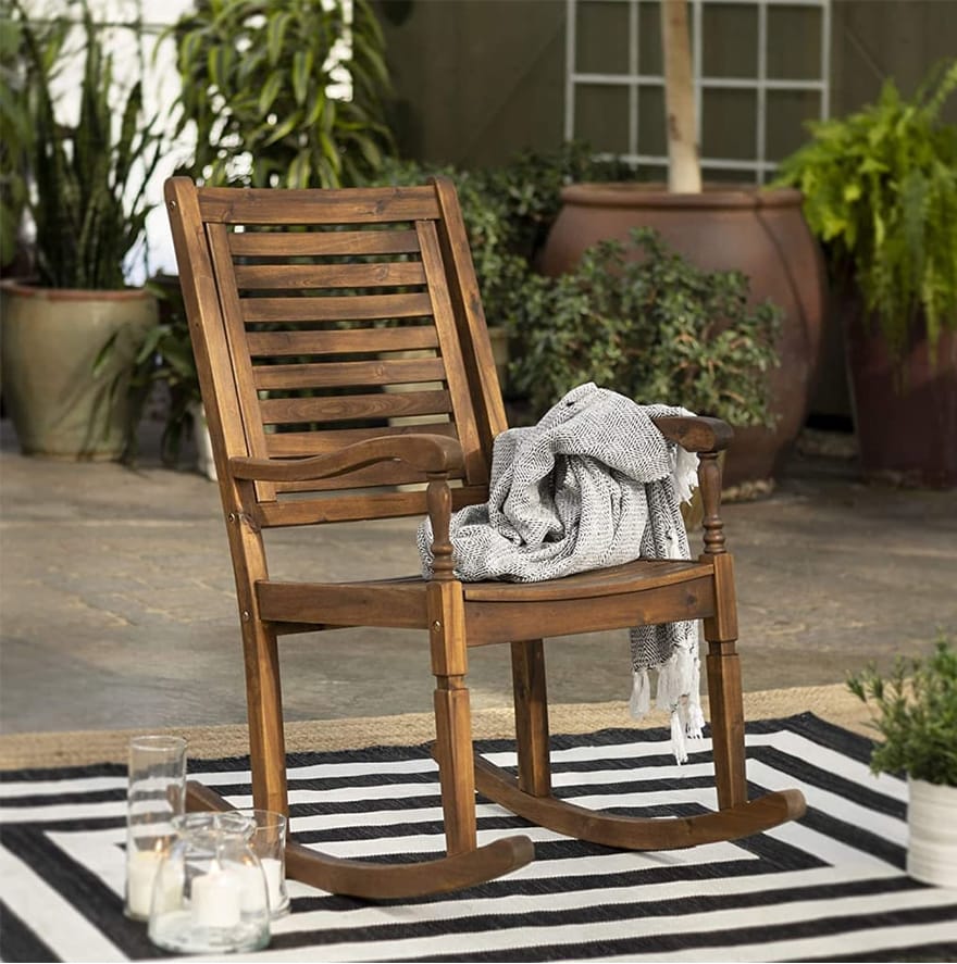 Solid Acacia Wood Rocking Patio Chair