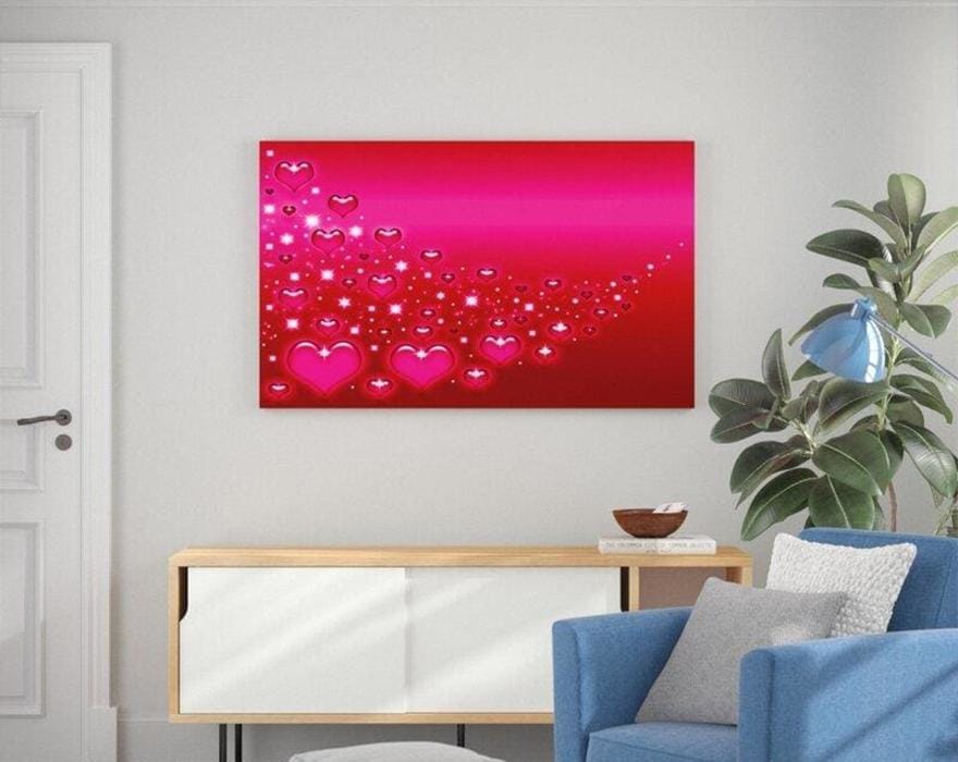 Contemporary Valentine Themed Rectangle Shape Wall Art