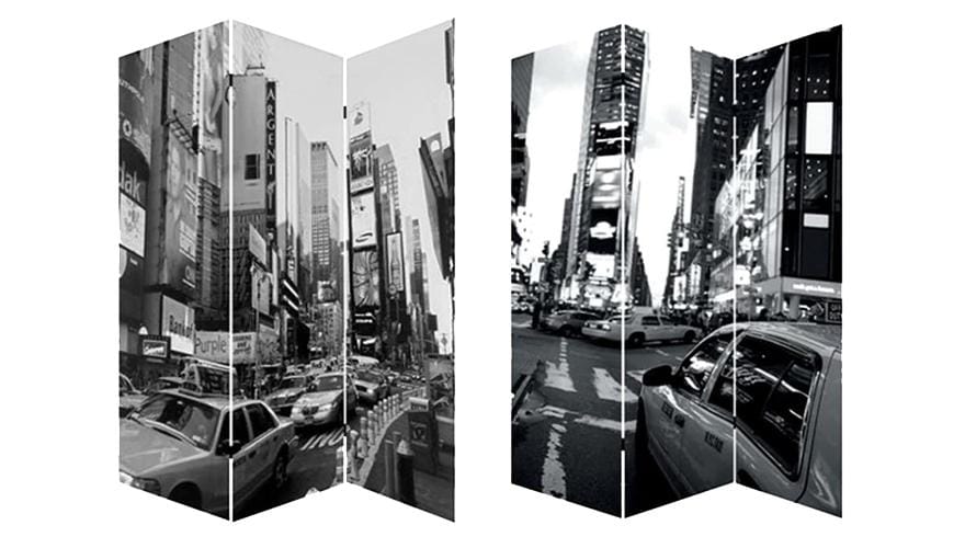 3 Panel Foldable Canvas Screen with NYC Print