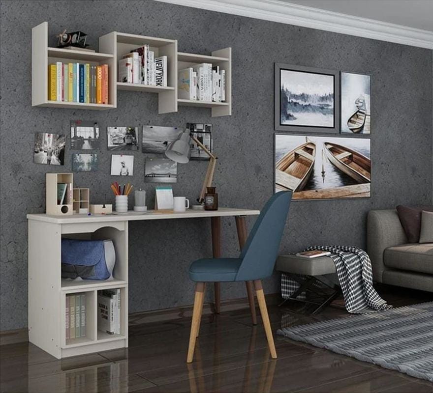 Hampton 53.54 Home Office Desk with 3 Cubby Spaces