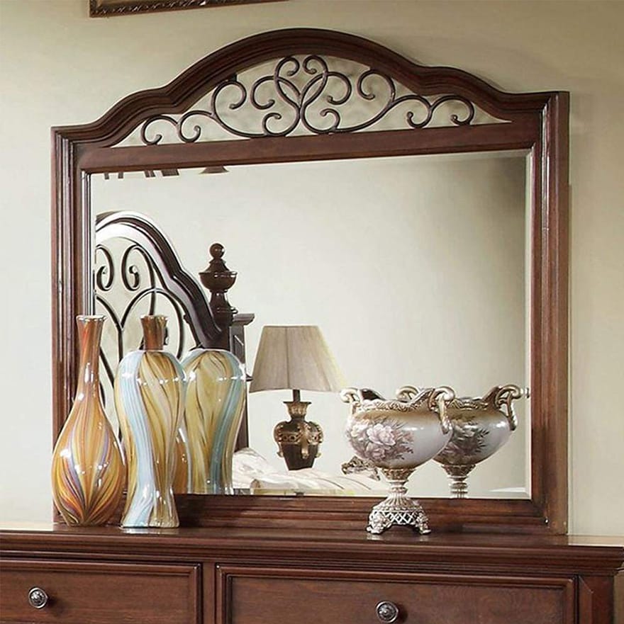 Landaluce Antique Dark Oak Metal Design Mirror