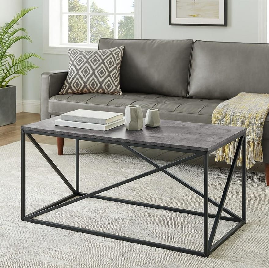 40 Inch Modern Geometric Coffee Table