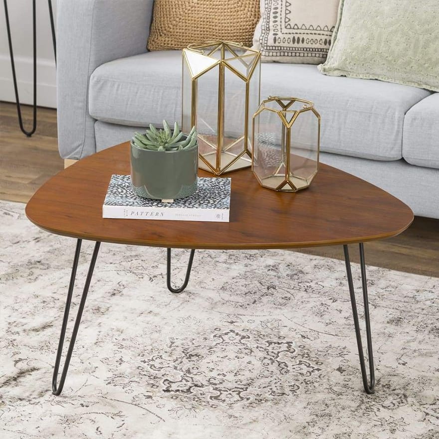 Mid-Century Hairpin Leg Wood Coffee Table