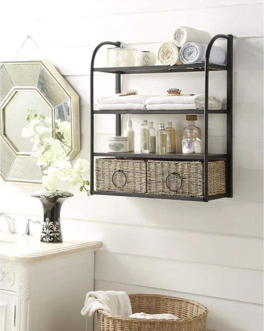 WINDSOR Storage Towel/Wine Rack W 2 baskets