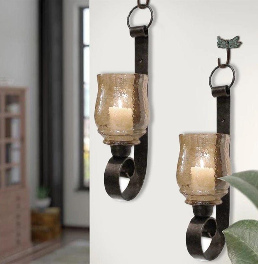 Metal Wall Sconces with Candle Holder