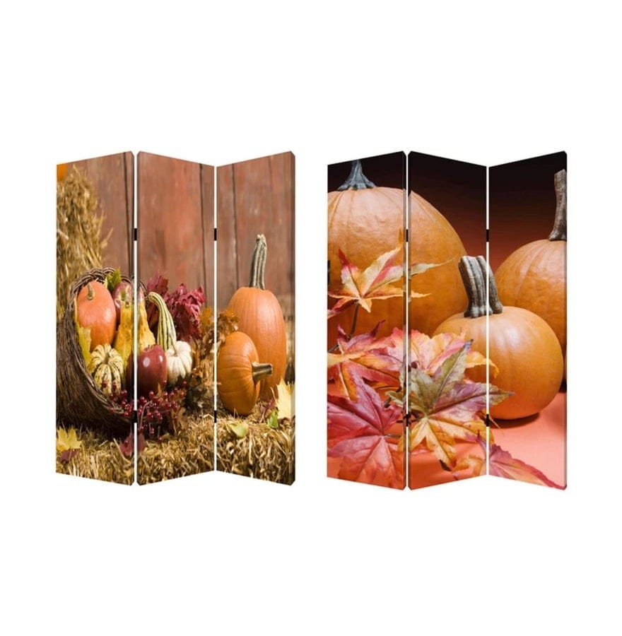 3 Panel Foldable Canvas Screen with Vegetable Still Print