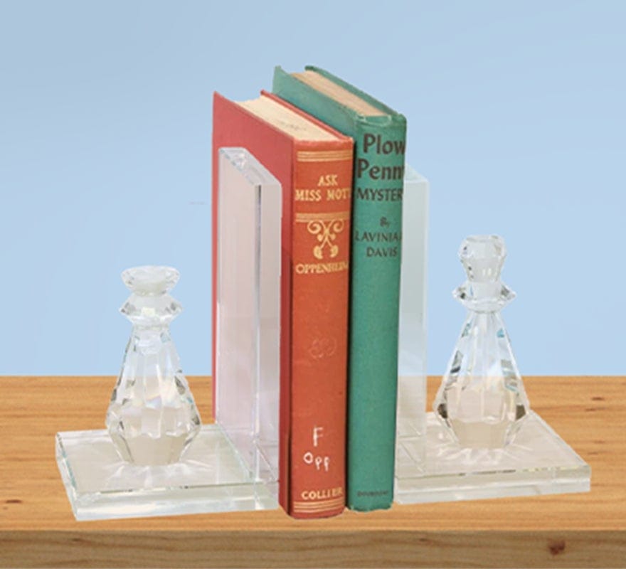 Glass Made Chess Piece Bookend, Pair of 2