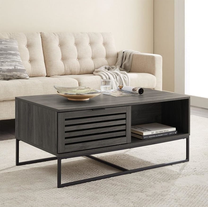 Modern Slat Door Coffee Table