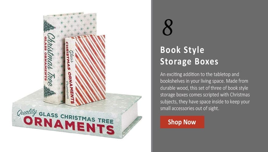 Christmas Theme Wooden Book Style Storage Boxes