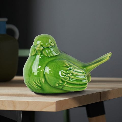 Ceramic Perching Robin Bird Figurine