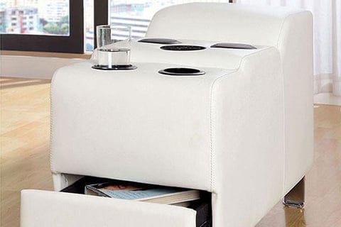 Leather White Speaker Console