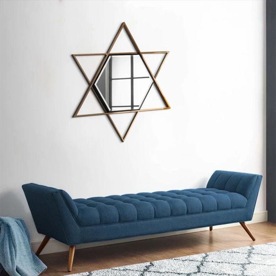 Hexagon Wall Mirror with Star Frame