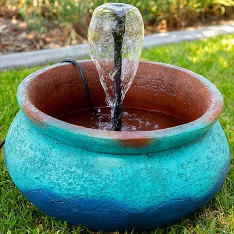 Polyresin Bowl Garden Fountain with LED Light