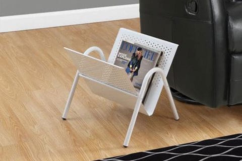 White Metal Magazine Rack