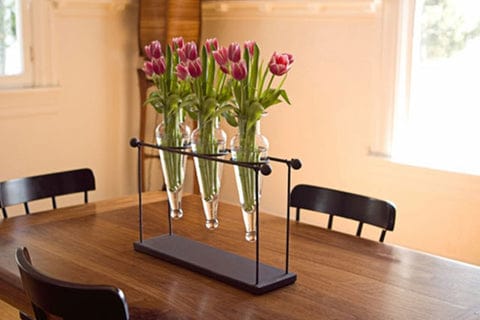 Iron Stand with Finials Vases