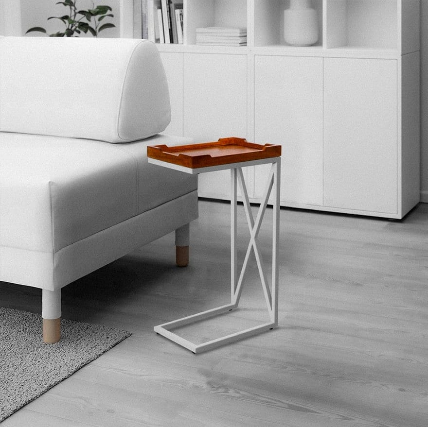 28 Inch Modern C Shape End Table